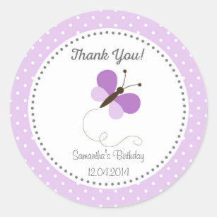Personalizado De Hadas Y Mariposas Cumpleaños Redondo Etiquetas Pegatinas