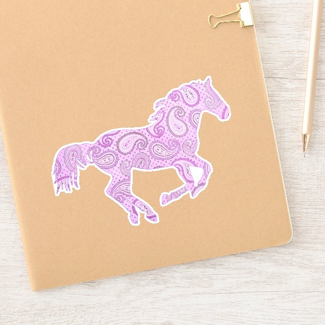 Pegatina Púrpura Paisley Galloping Horario (Cuaderno)