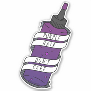 Pegatina Púrpura pelo no importa una botella de tinta Perso