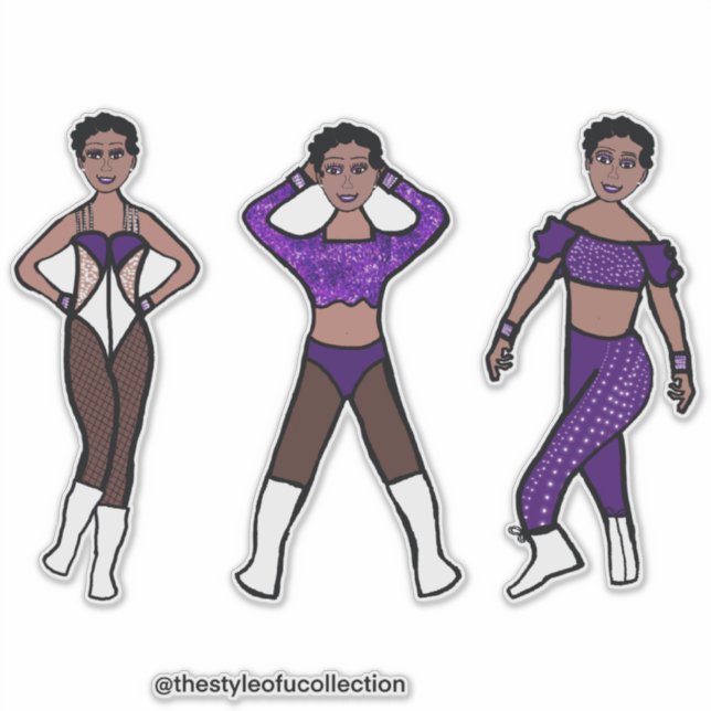 Pegatina púrpura púrpura de bailarina triple (Anverso)