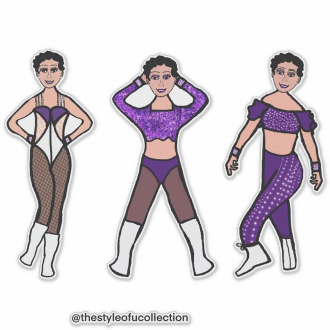 Pegatina púrpura púrpura de bailarina triple (Anverso)