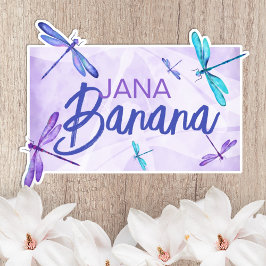 Pegatina Púrpura, turquesa, azul Dragonflies Personalizado 