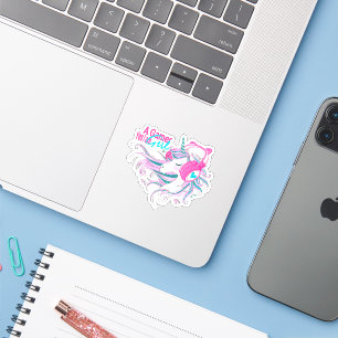 Pegatina Purpurina de Magic Unicorn