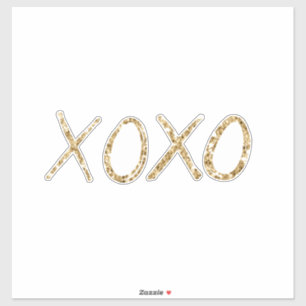 Pegatina Purpurina de oro XOXO