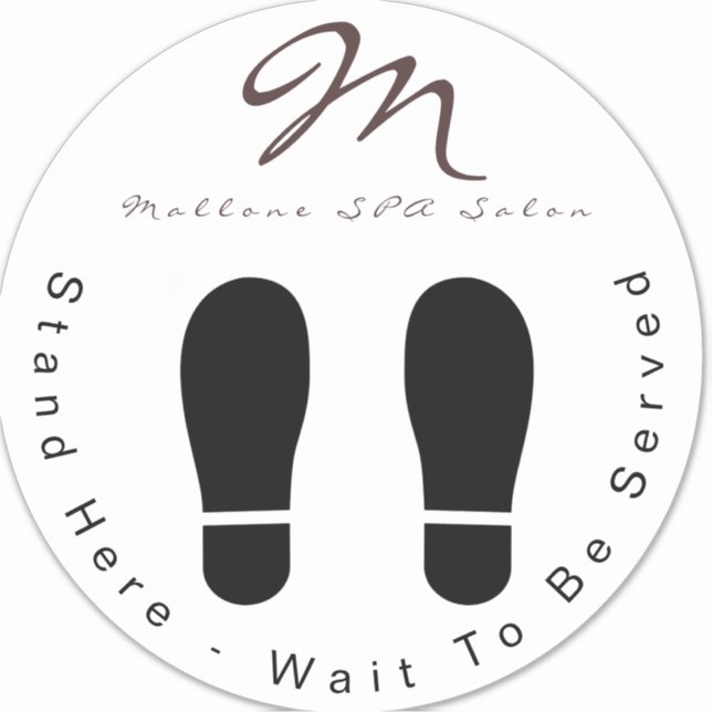 Pegatina Purpurina Púrpura de moda SPA Wait Here Floor Pega (Anverso)