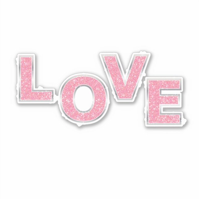 Pegatina Purpurina Rosa de Amor (Anverso)