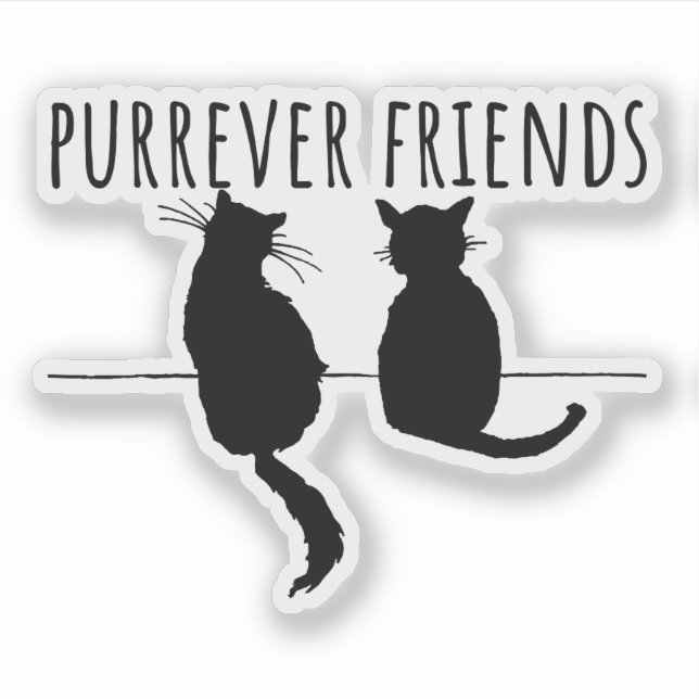 Pegatina Purrever Friends Cute Cat Best Friends (Anverso)