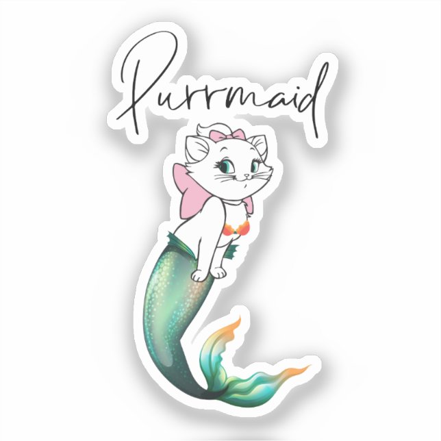Pegatina Purrmaid de gatito de gatito de comadreja - Diseño (Anverso)