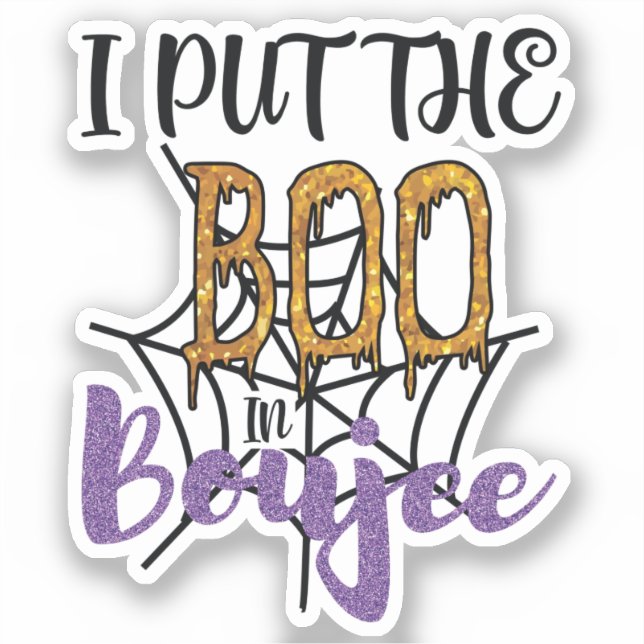 Pegatina Puse el Boo en Boujee - Sparkly Gold Text (Anverso)