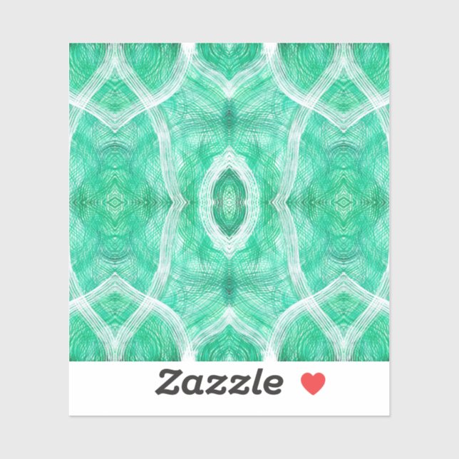 Pegatina Push Abstract Light Green White Watercolor Art (Hoja)