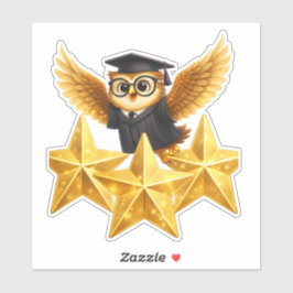 Pegatina Put the owl three gold stars, achievement custom v