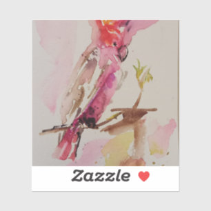 Pegatina Puzzle alegría cacatúa de acuarela