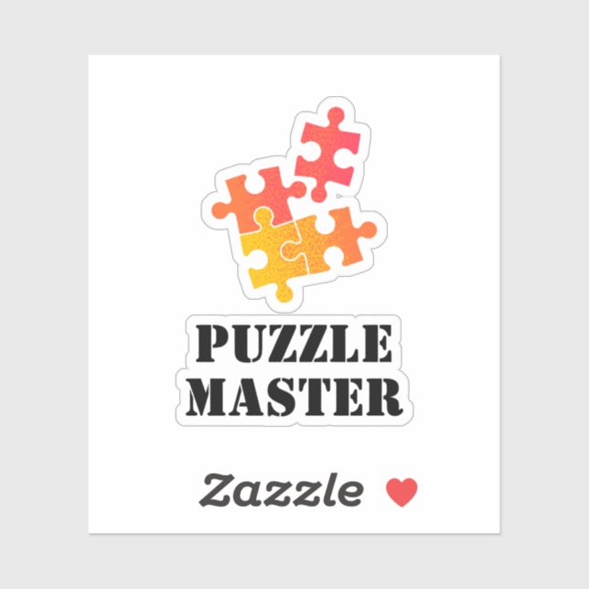 Pegatina Puzzle Master Jigsaw Lovers Funny Quote (Hoja)