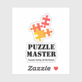 Pegatina Puzzle Master Jigsaw Lovers Funny Quote