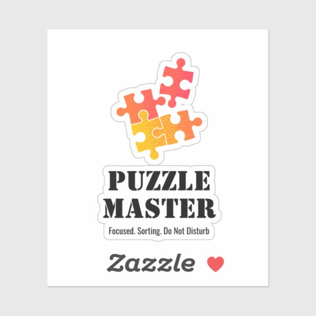 Pegatina Puzzle Master Jigsaw Lovers Funny Quote (Hoja)