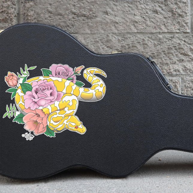 Pegatina Python albino blanco amarillo (Subido por el creador)