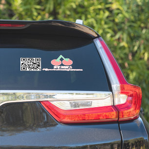 Pegatina QR Code Cherries Nombre comercial Decal de coche
