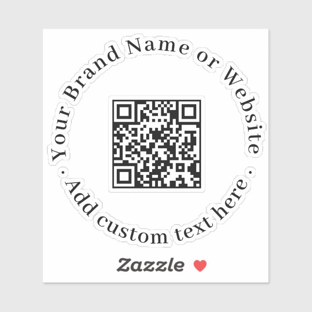 Pegatina QR Code Minimal Logo Business Promo label (Hoja)