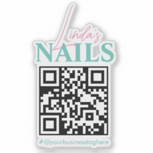 Pegatina QR Code Salon Nail Business Name Car Decal