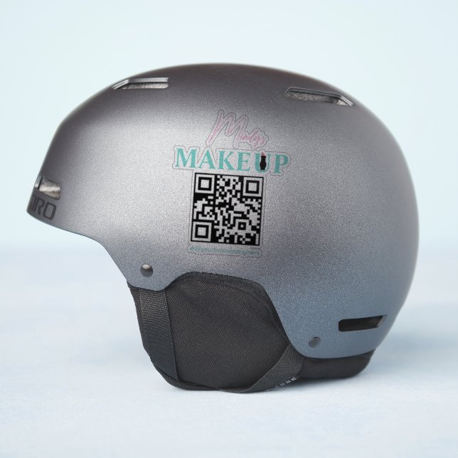Pegatina QR Código Salon Nombre de negocio Bicicleta Casco  (Lado del casco)