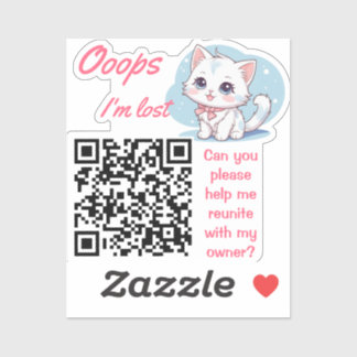 Pegatina QR de Objetos Perdidos y Encontrados Fluf