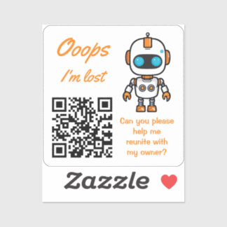 Pegatina QR Handy Bot para Devolución de Objetos Perdidos