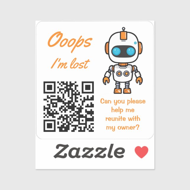 Pegatina QR Handy Bot para Devolución de Objetos Perdidos (Hoja)