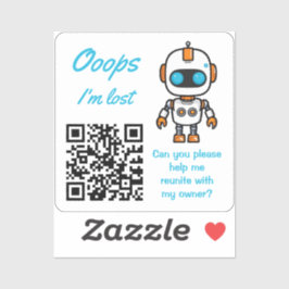 Pegatina QR práctico para devolver objetos perdidos Bot tex