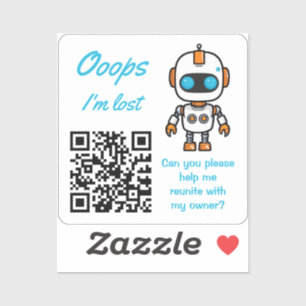Pegatina QR práctico para devolver objetos perdidos Bot tex