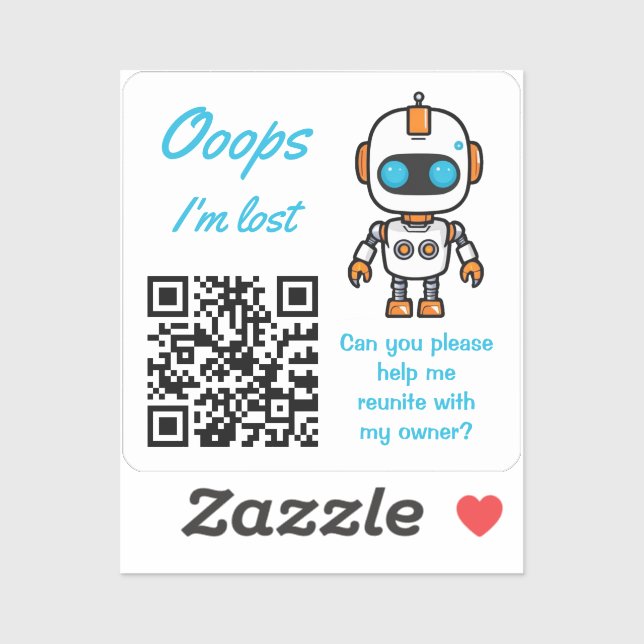 Pegatina QR práctico para devolver objetos perdidos Bot tex (Hoja)