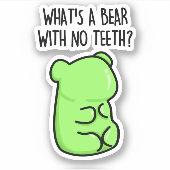 Pegatina ¿Qué es un oso sin dientes divertidos gatitos de o (Anverso)