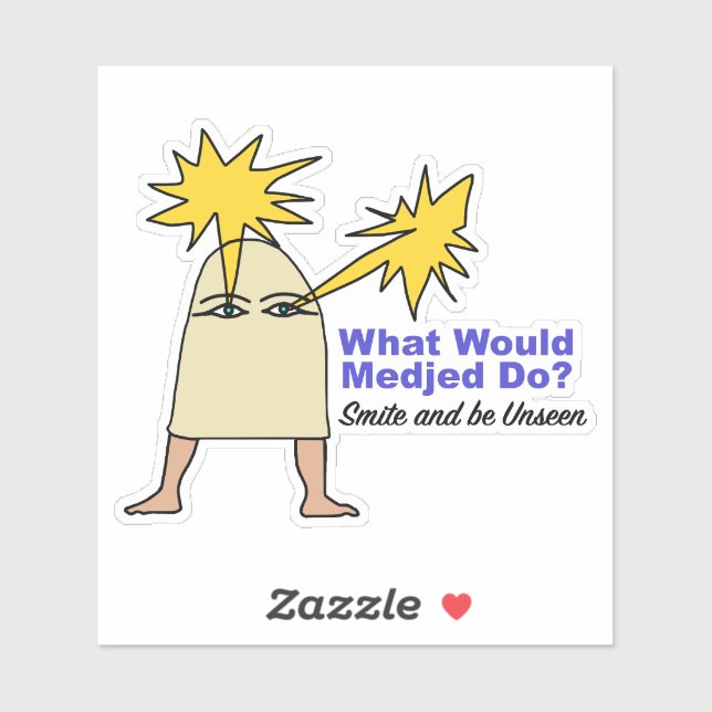 Pegatina ¿Qué Haría Medjed? Antiguo meme de Egipto (Hoja)
