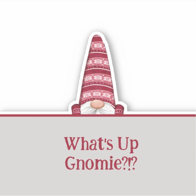Pegatina Qué pasa con la fiesta de texto de Gnomie Personal (Anverso)