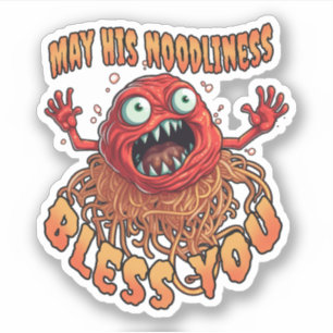 PEGATINA QUE SU NOODLINEDAD TE BENDIGA SPAGHETTI Y MEATBALL