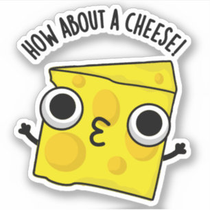 Pegatina Qué tal un beso divertido con chistes de queso