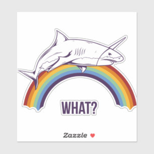 Pegatina Qué tiburón arco iris