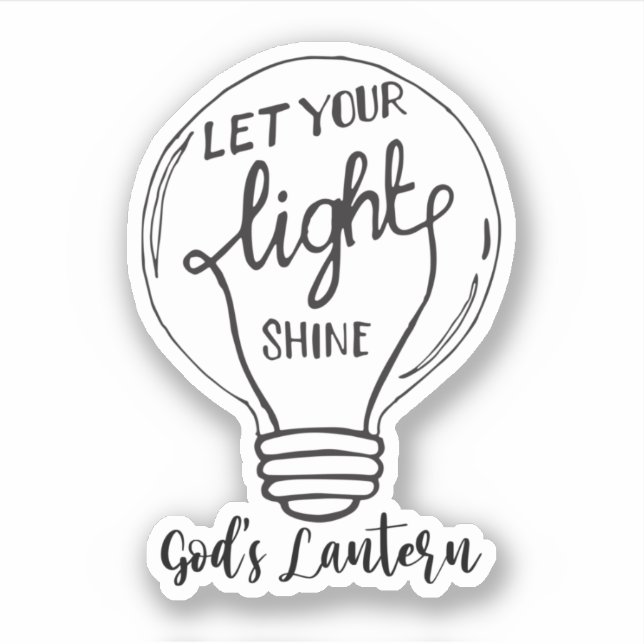 Pegatina Que tu luz brille con las linternas de Dios (Anverso)
