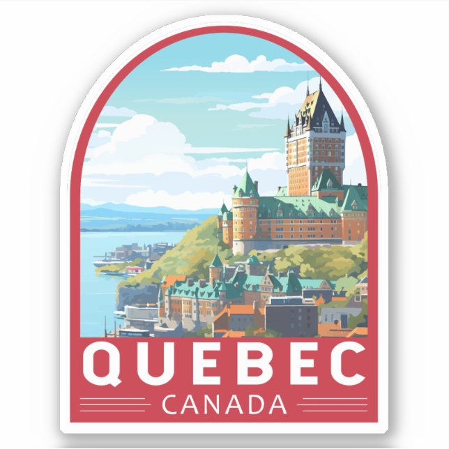 Pegatina Quebec Canadá Viaje de arte (Anverso)