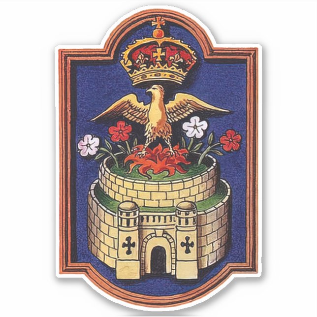 Pegatina Queen Jane Seymour Royal Badge Phoenix (Anverso)