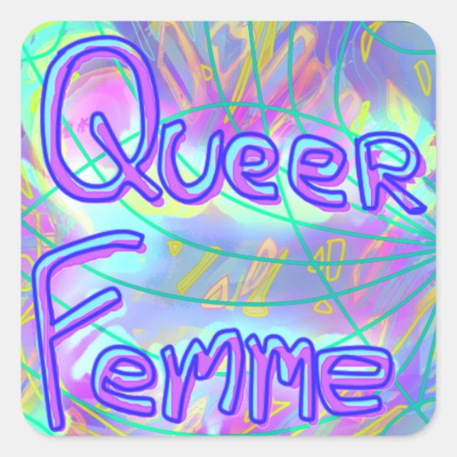 Pegatina Queer Femme (Anverso)