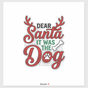 Pegatina Querido Santa Fue El Perro Camiseta De Navidad Dis