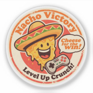 Pegatina Queso para la Victoria Funny Gamer Nacho