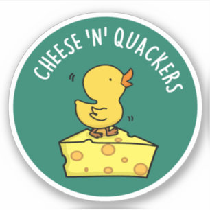 Pegatina Queso Y Quackers Funny Duck Pun