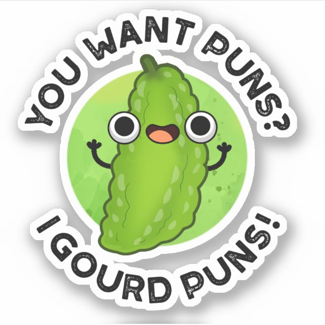 Pegatina Quieres Puns I Gourd Puns Funny Veggie Pun (Anverso)