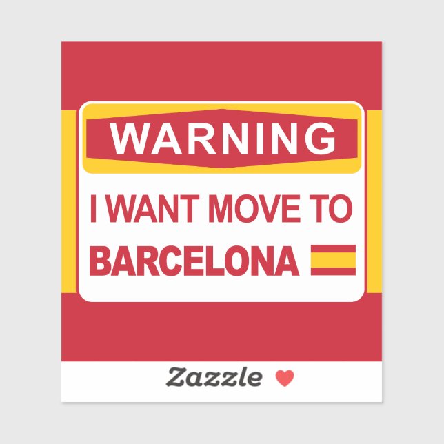 Pegatina Quiero Ir A Barcelona (Hoja)