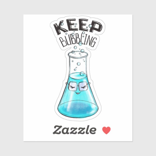 Pegatina Química Cute Funny Carácter Nerdy Lab (Hoja)