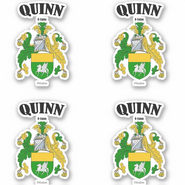 Pegatina Quinn Escudo Traducción y significado irlandés (x4 (Anverso)