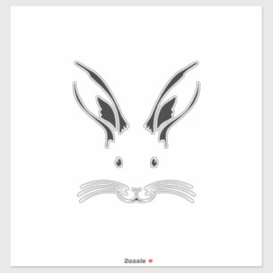 Pegatina Rabbit Face Silhouette