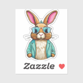 Pegatina Rabbit Sticker with Jacket and Sunglasses