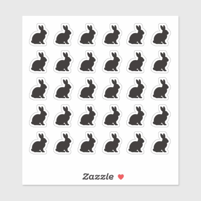 Pegatina Rabbit Wedding Place Card Food Meal Menu Choice (Hoja)